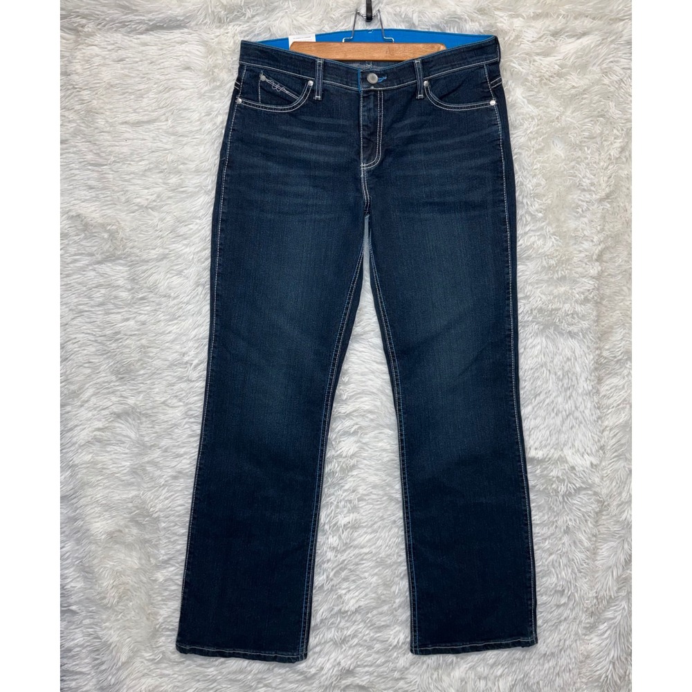 NWT Wrangler Q-Baby Ultimate Riding Jeans 11/12 32 Dark Wash Cool Vantage